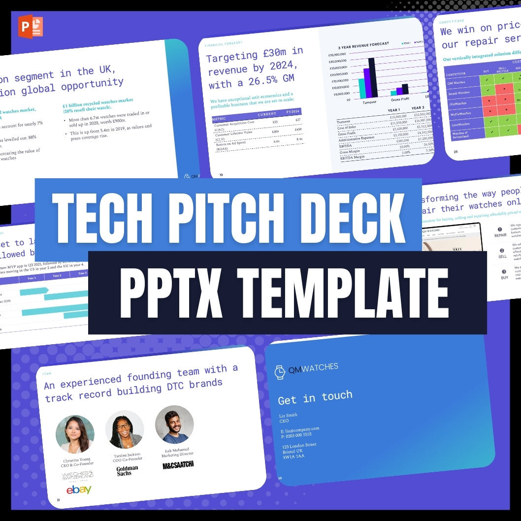 Tech - Pitch Deck Template for PPTX